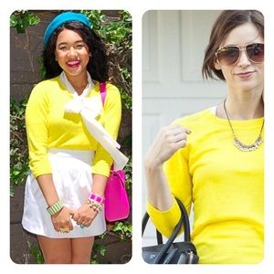 Yellow Summer Weight 3/4 sleeve Sweater